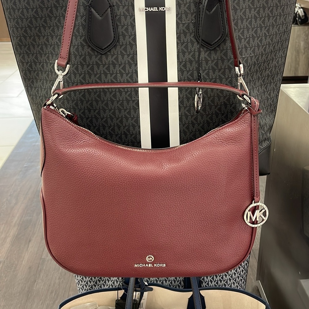 Michael Kors Burgundy Leather Shoulder Bag - Picture 9 of 16